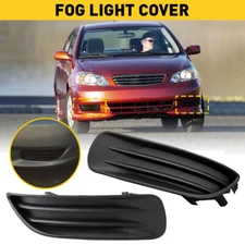 Pair Front Bumper Fog Light Grille Grill Cover Black For 2003-04 Toyota Corolla