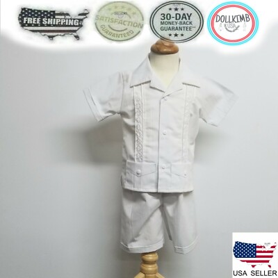Guayabera SETS de Bebe y Authentic Guayabera Short Set for