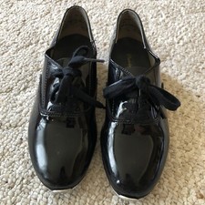 Dancing Fair Black Tap Shoes Child Size 1 W Lace Up