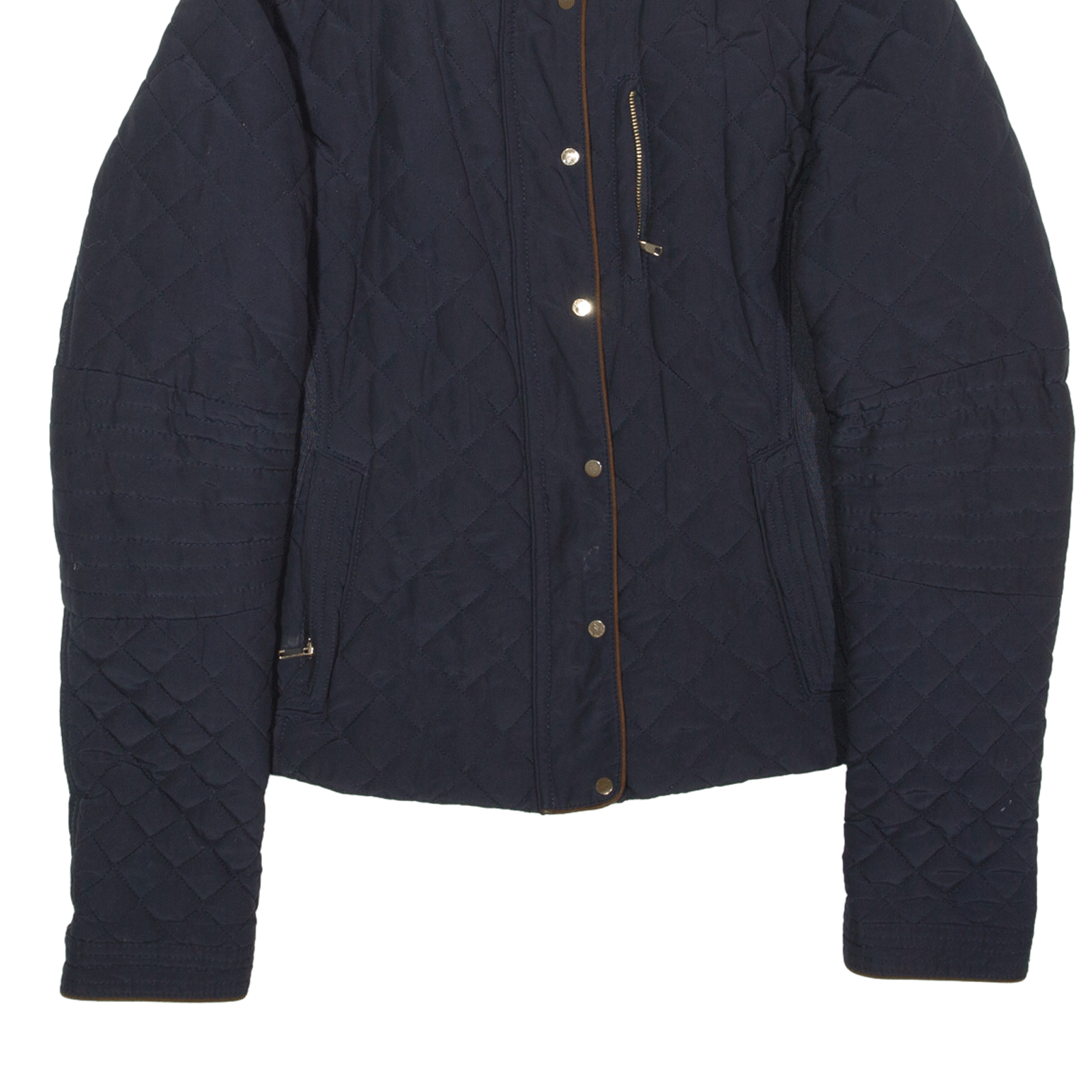 ZARA WOMAN Quilted Jacket Blue Womens L eBay