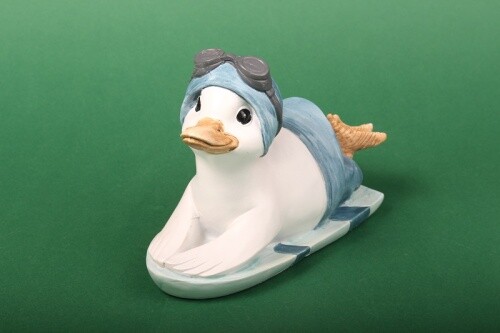 Poly-Badeente Blau/Weiß - Motiv 2 Ostern Osterhase Dekoration Goldbach Deko-image