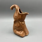Rare Vintage Red Wing Pottery Brown Sitting Elephant Ash Receiver/Bud Vase