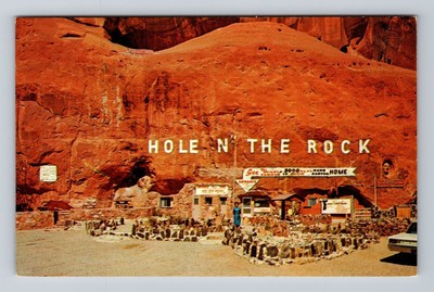 Moab UT-Utah, Hole N'The Rock Home, Memorial Rock Garden Vintage Postcard