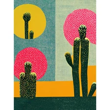 Surreal Pop Art Cholla Desert Cactus Framed Wall Art Picture Print 12x16