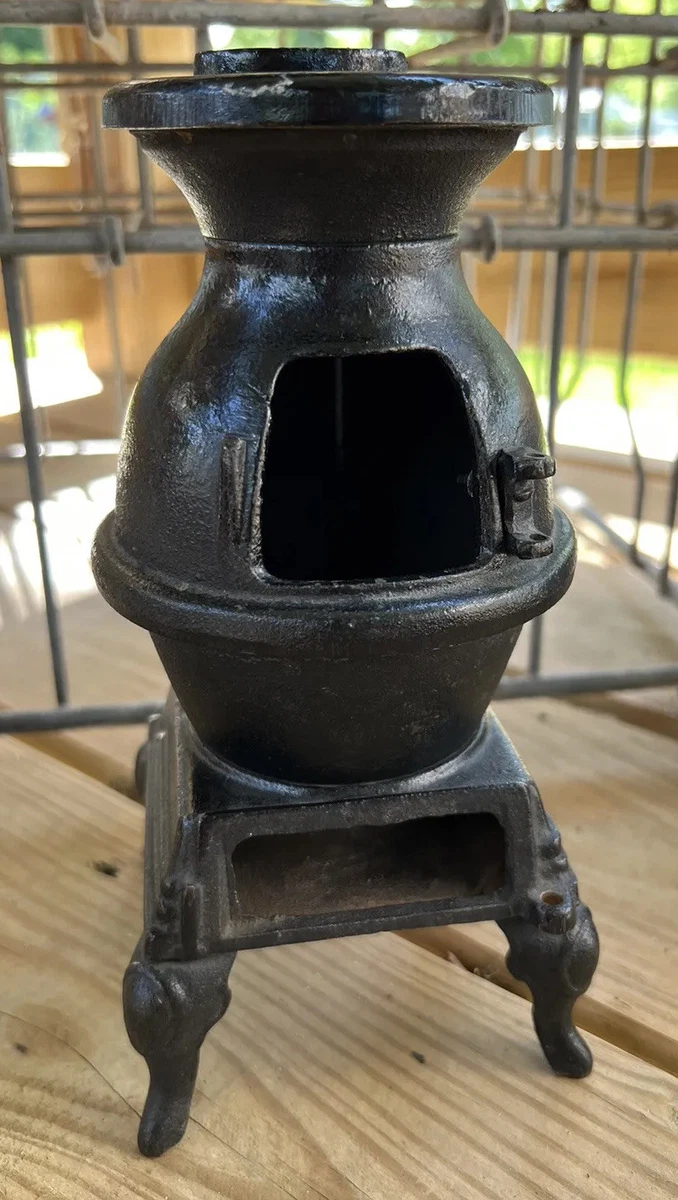 Vintage Cast Iron Mini Pot Belly Stove * INCOMPLETE - 8 INCHES TALL | eBay