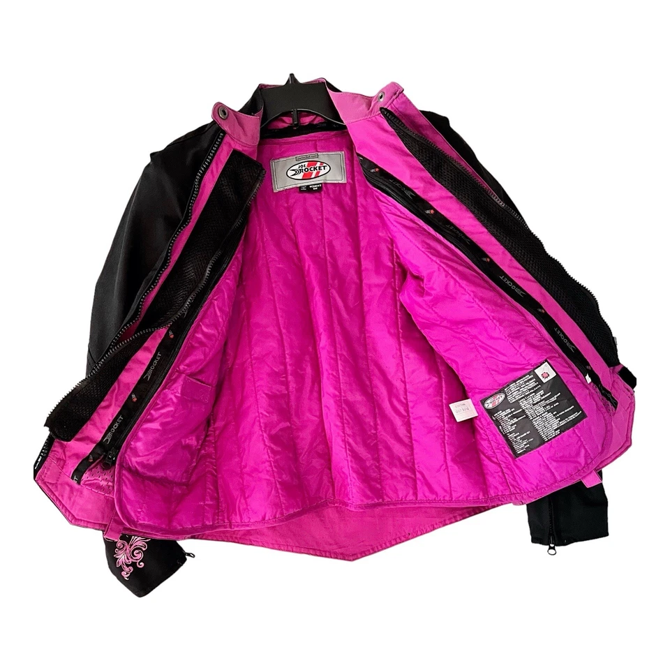 Joe Rocket Motorcycle Riding Jacket Black Pink Protective Padding Women’s S - Image 3 of 4