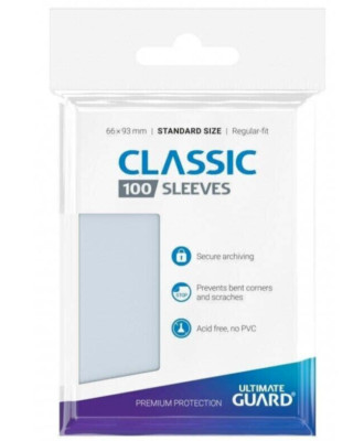 Ultimate Guard Classic Soft Sleeves Standard Size Clear (100) 66 x 93mm