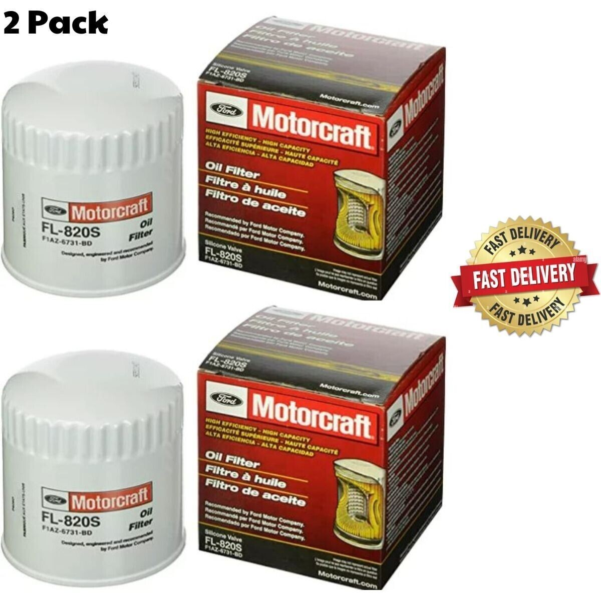 Motorcraft Engine Oil Filter FL-820-S ( 2 Pack) Free shipping