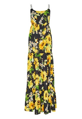 NEW! £139 Hallhuber Dress, Sunflower Print Maxi /Sz UK 8 Fr 36 / House of Fraser