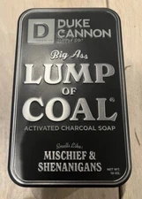 Duke Cannon Lump of Coal Charcoal Jumbo Soap Bar 10 OZ Collectible Black Tin USA