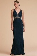 NWOT BEAUTIFUL ANTHROPOLOGY BHLDN NAVY LACE CONNOR DRESS SZ S $170