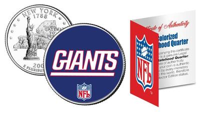 NEW YORK GIANTS * Officially Licensed * NFL NY U.S. State Quarter Coin w/COA