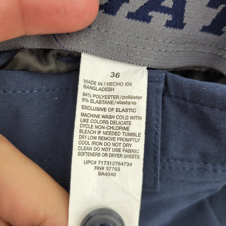 Мужские шорты для гольфа PGA 36 синие плоские спереди повседневные для активного отдыха - Изображение 4 из 4