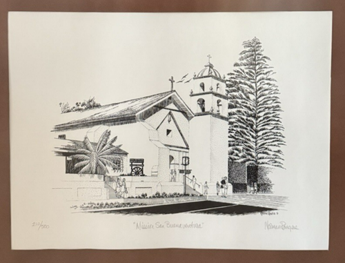 Norman Rangere 1st Edition 1976 Print Mission San Buena Ventura Signed #210/500 - Picture 3 of 11