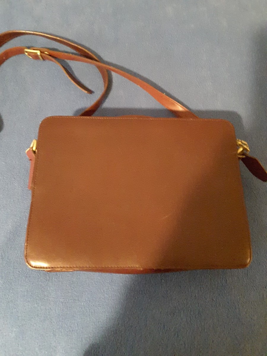Sac à Main Vintage BELLEROSE En Cuir Marron Deux Tons - Format Sacoche (satchel), Bandoulière Amovible - Occasion