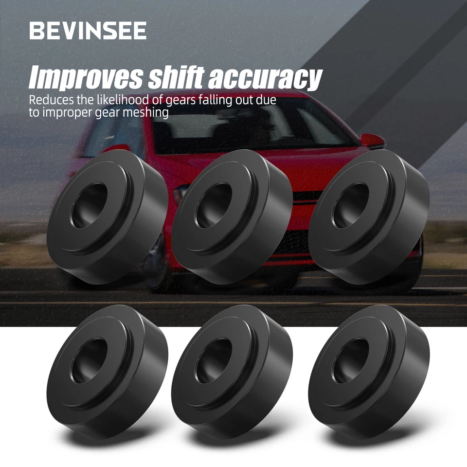 Black Solid Aluminium Shifter Bracket Bushings For VW 02A 02J 02M 02Q Gearboxes - Image 2 of 4