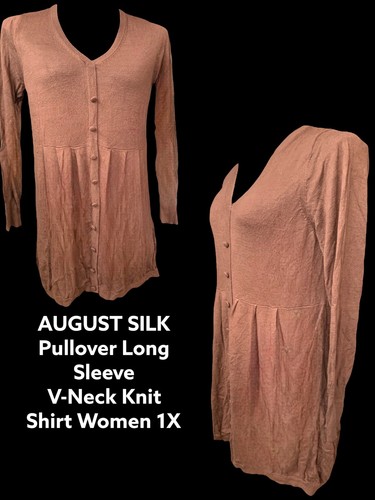 AUGUST SEIDE Pullover VNeck Langarm Empire Taille Strick Braun Sweater Damen 1X - Bild 1 von 10