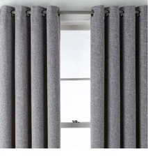 2 Two JCP Sullivan Blackout Grommet Charcoal Heather Black Curtain Panel 50x 108