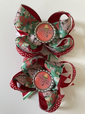 A Christmas Story Boutique Hair Bows Clip Ralphie Piggy Tails Pigtails Classic