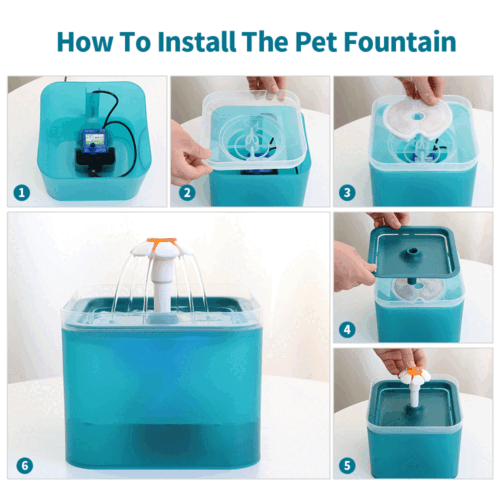 2L Elektrischer Automatischer Haustier Hund Katze Wasser Brunnen Trinknapf LED Spender USA - Bild 11 von 17