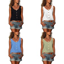 Ladies Summer Tops Vest HOT Womens Sleeveless Blouse T-Shirt Plus Size Tank