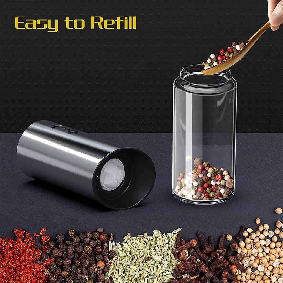Electric Salt and Pepper Grinder Set USB Rechargeable Eletric Pepper