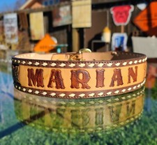 VTG Western Circle Y Leather Belt Etched Velvet Accent MARIAN Womens 28 8953