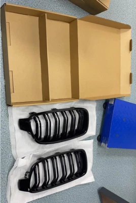 GEARMONSTER FOR BMW 3 SERIES F30 F31 2011-2019 DUAL LINE GLOSS BLACK KIDNEY GRILLE GRILL