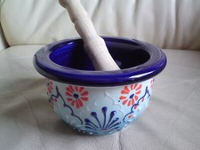 IVANROS MORTAR AND PESTLE SET STONEWARE HERB SPICE PEPPER PASTE GRINDER CRUSHER