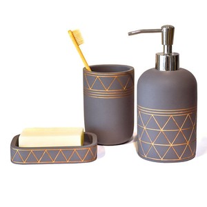 Satu Brown Bathroom Set Accessories 3 Pieces Soap Image Is Loading Satu Brown Bathroom Set Accessories 3 Pieces