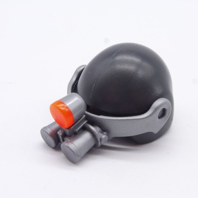 Casque Gris Playmobil Catégorie 3, Référence 13, D'occasion En Très Bon état, Pour Figurines