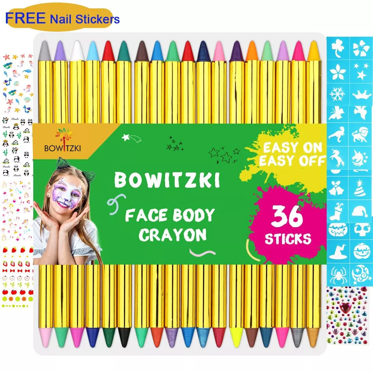 Snazaroo Girl's Face Painting Crayons (6 Colors)