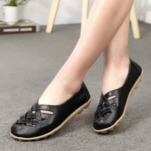 UK Women Ladies Slip On Leather Comfy Work Summer Casual Loafers Shoes Sizes $ - Picture 3 of 36