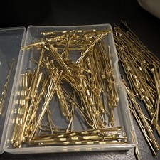 Gold Metal Bobby Pins for Women, Solid Pattern Hair Accessory