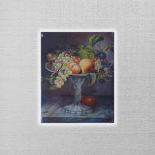 ORIGINAL Ölgemälde auf Leinwand | Stillleben/Obstschale | 20x25 cm | Signiert