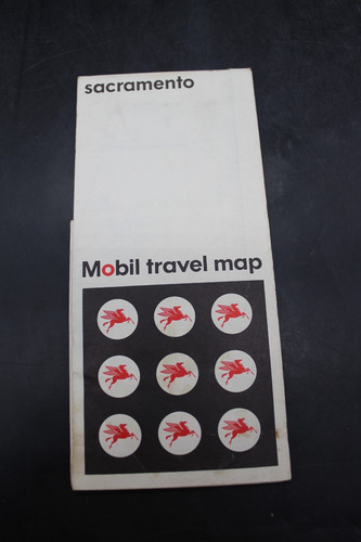 1968 Mobil Sacramento Vintage Road Map