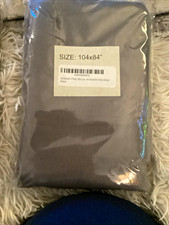 MIUCO Grommet Curtain Panels Pair 104x84 White Polyester . GoodGram grey Curtain