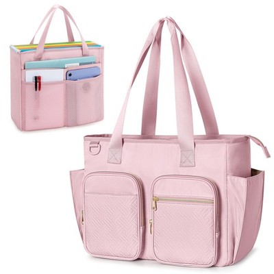 File Folder Tote Bag with Individual Document Organizer Case for Teacher Offi...