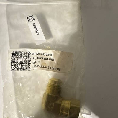 Brass 90° Male Union Elbow Fitting 1/4'' Qty 1 MPN 10211M.DO2