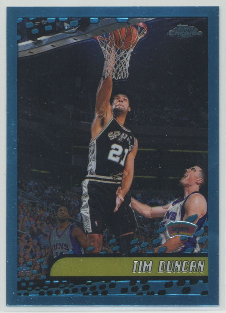 Tim Duncan 2001-02 Topps Chrome Basketball Card #30 San Antonio Spurs