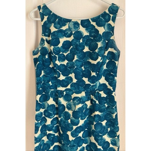 Tabitha Anthropologie Blue Watercolor Dots Printed Sheath Dress Womens Sz 6 - Picture 4 of 10
