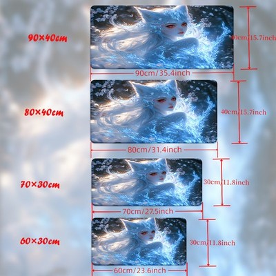 40*90cm1pc, Anime Fairy Printed Pad for Desk, Gaming, Office Decor, Non-Slip Rub