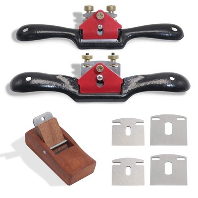 2pcs Adjustable SpokeShave with Flat Base, 6pcs Metal Blade and 1pcs Portable...