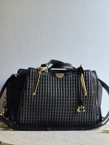 Coach Dreamer vintage rivetti in pelle nera trapuntata donna tracolla tracolla ba