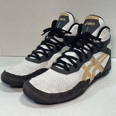 ASICS Matflex 7 Wrestling Shoes Mens Size 8 Beat the Streets White/Gold/Black