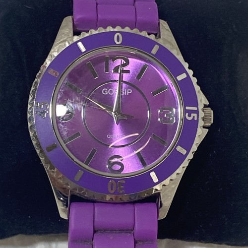 Vintage Retro Purple Gossip Watch Purple Rubber Band Face And Dial MCM EUC - Picture 14 of 16