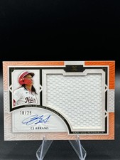 💥CJ ABRAMS 2025 TOPPS DEFINITIVE COLLECTION PATCH AUTO GAME USED ORANGE /25💥