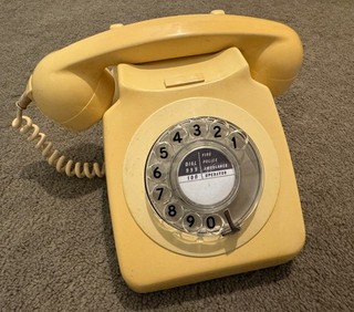 RESTORED GPO 746 ROTARY DIAL TELEPHONE IVORY COLOUR CLASSIC BRITISH RETRO
