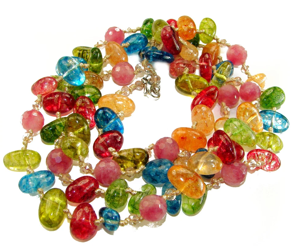 114.5ct Watermelon Tourmaline 925 Sterling Silver Necklace Pink Oval 75.5g - Image 4 of 4