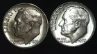 1956 57-P  10C Roosevelt Dime (2  Coins) BU 90% Silver 26ctt0106-3